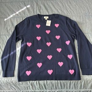 Jcrew Factory Teddie sweater. Hearts